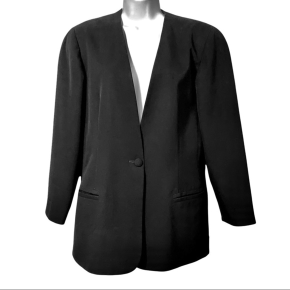 Vintage Pendleton Black Wool Blazer Jacket Coat Sz 8 Career Businesscore Office - Picture 1 of 9